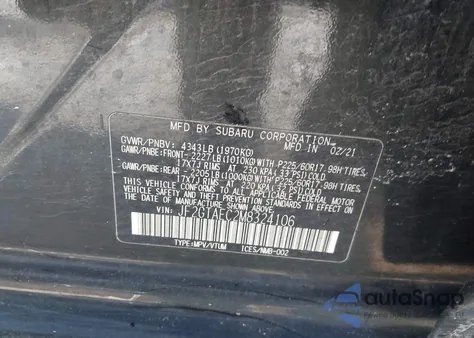 2021 Subaru Crosstrek Premium из США, поврежденный, VIN JF2GTAEC2M8324106